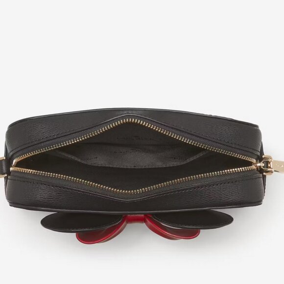 Disney X Kate Spade New York Minnie Mouse Crossbody Bag  Kate Spade x Disney Minnie Mouse Mini Camera Crossbody Black Purse Red Bow $329